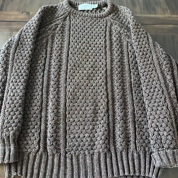 Chunky Knit Crewneck Sweater - Brown - Picture 5 of 13